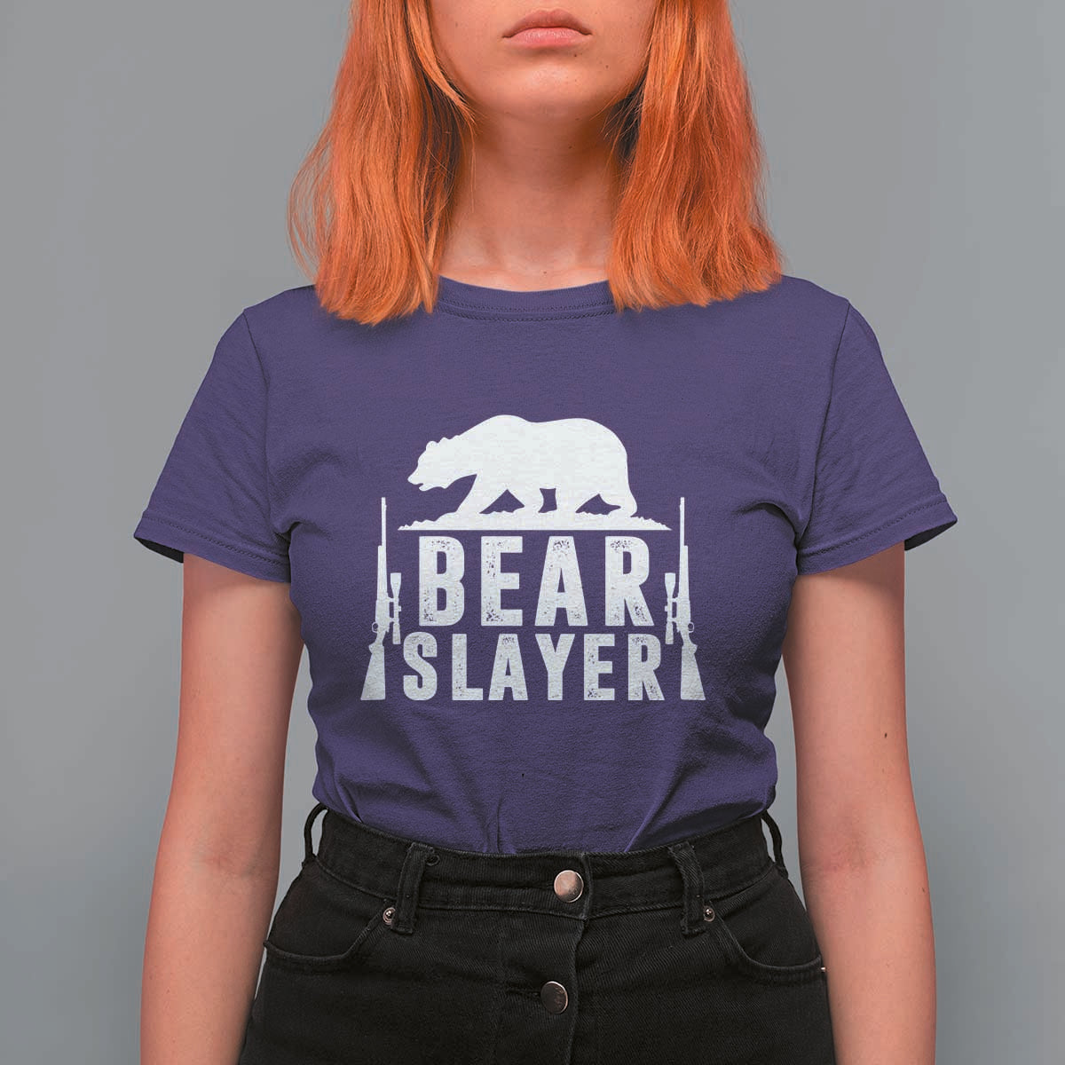 Bear Slayer T Shirt For Women Hunting Season Gift - Wonder Print Shop