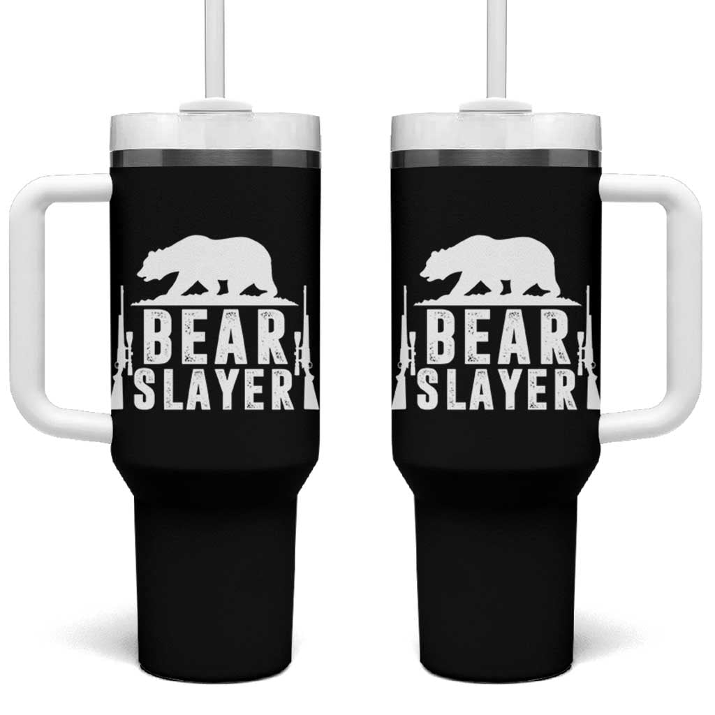 Bear Slayer Tumbler With Handle Hunting Season Gift - Wonder Print Shop