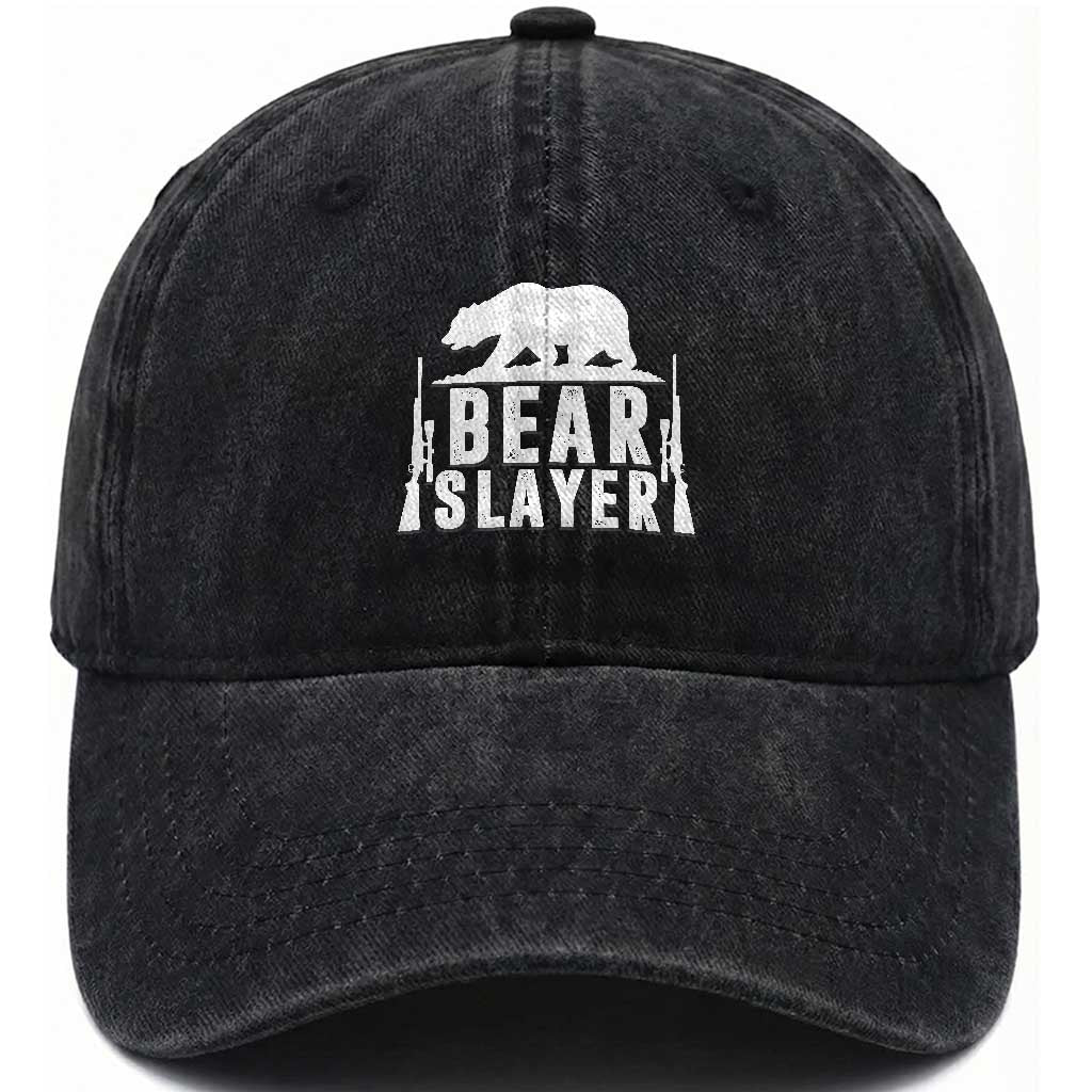 Bear Slayer Washed Cotton Baseball Cap Hunting Season Gift