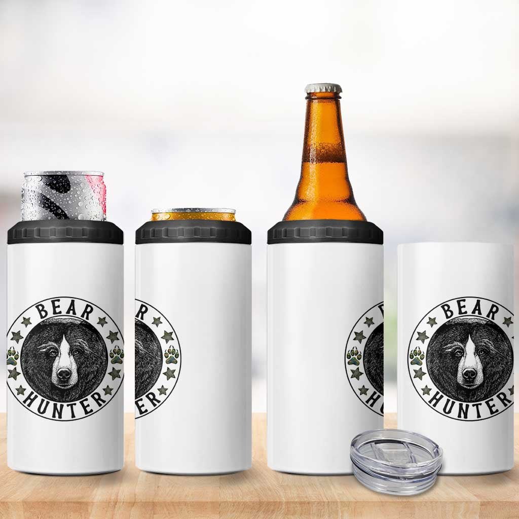 Bear Hunter 4 in 1 Can Cooler Tumbler Funny Hunting Season Gift - Wonder Print Shop