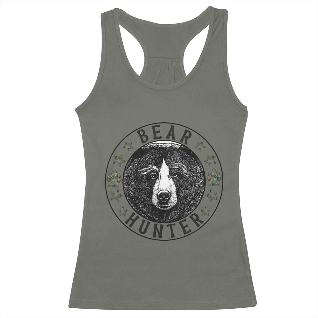 Bear Hunter Racerback Tank Top Funny Hunting Season Gift - Wonder Print Shop