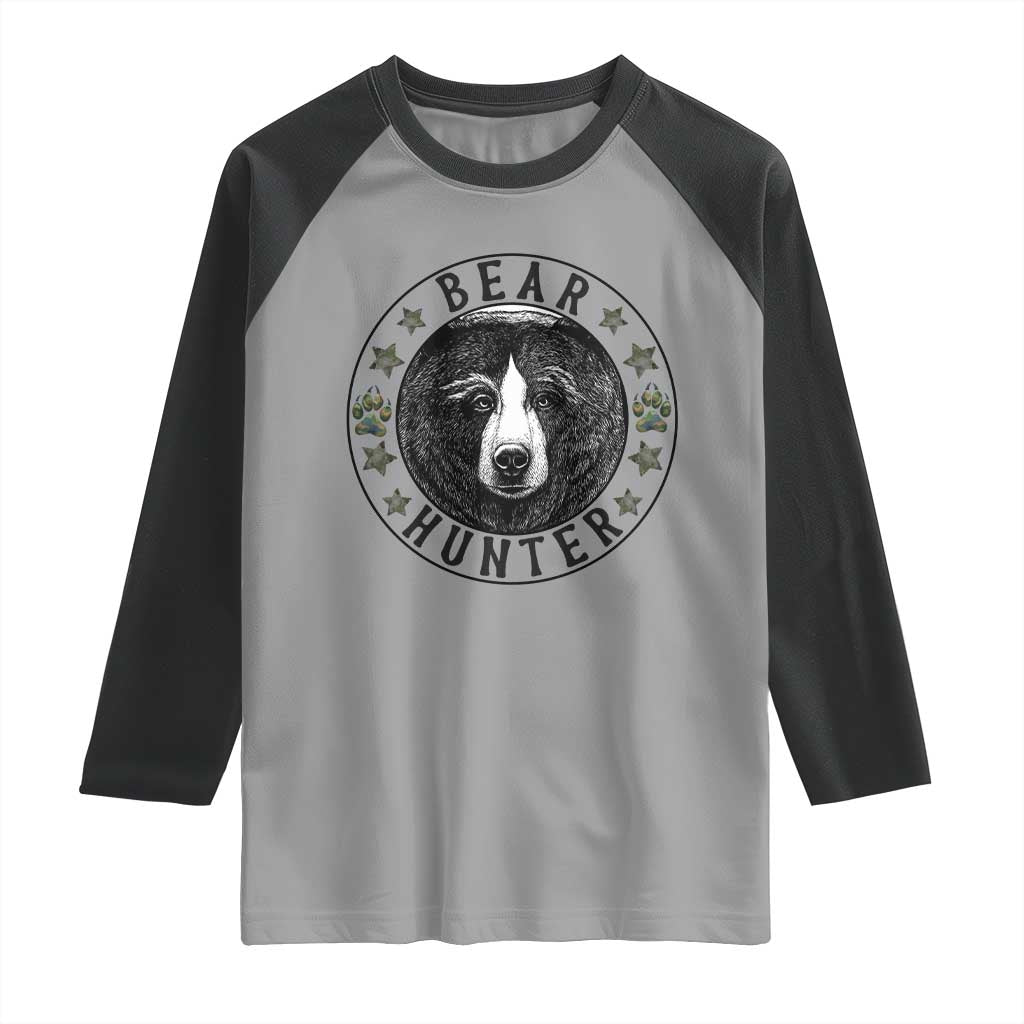Bear Hunter Raglan Shirt Funny Hunting Season Gift - Wonder Print Shop