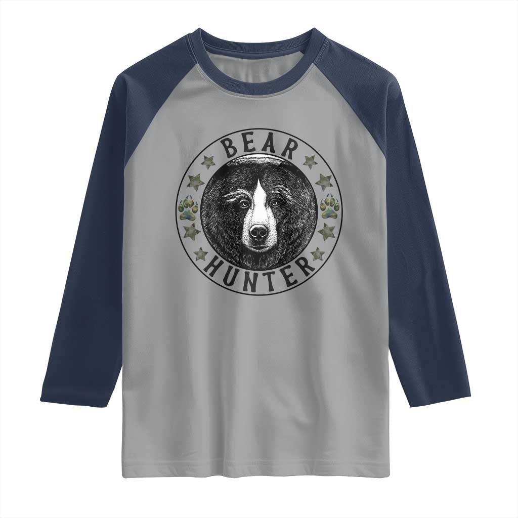 Bear Hunter Raglan Shirt Funny Hunting Season Gift - Wonder Print Shop