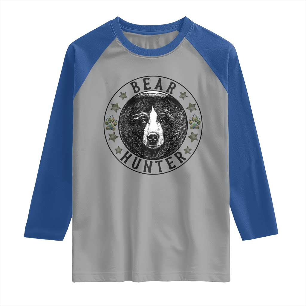 Bear Hunter Raglan Shirt Funny Hunting Season Gift - Wonder Print Shop