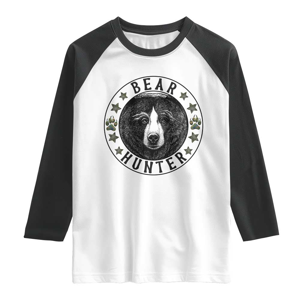 Bear Hunter Raglan Shirt Funny Hunting Season Gift - Wonder Print Shop