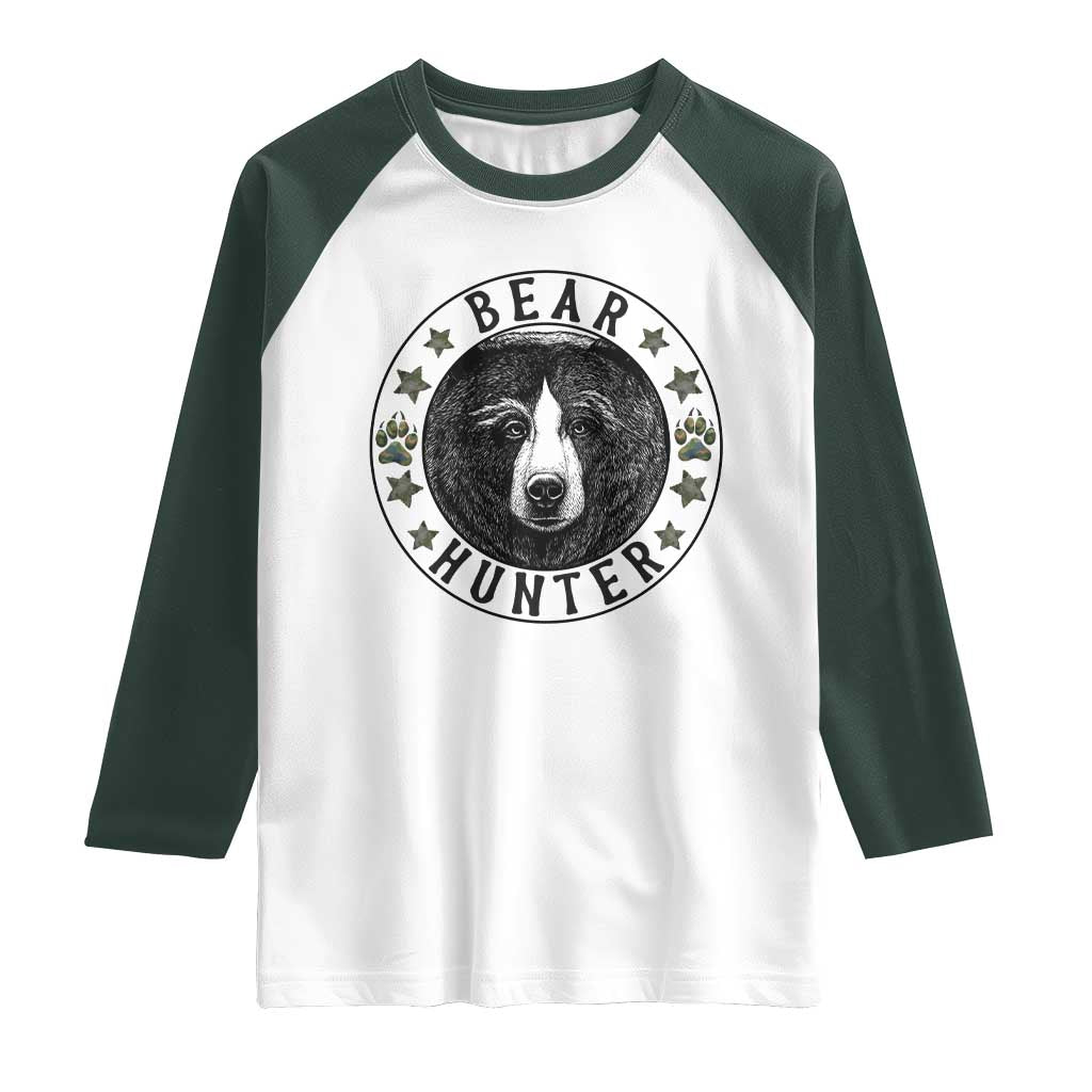 Bear Hunter Raglan Shirt Funny Hunting Season Gift - Wonder Print Shop