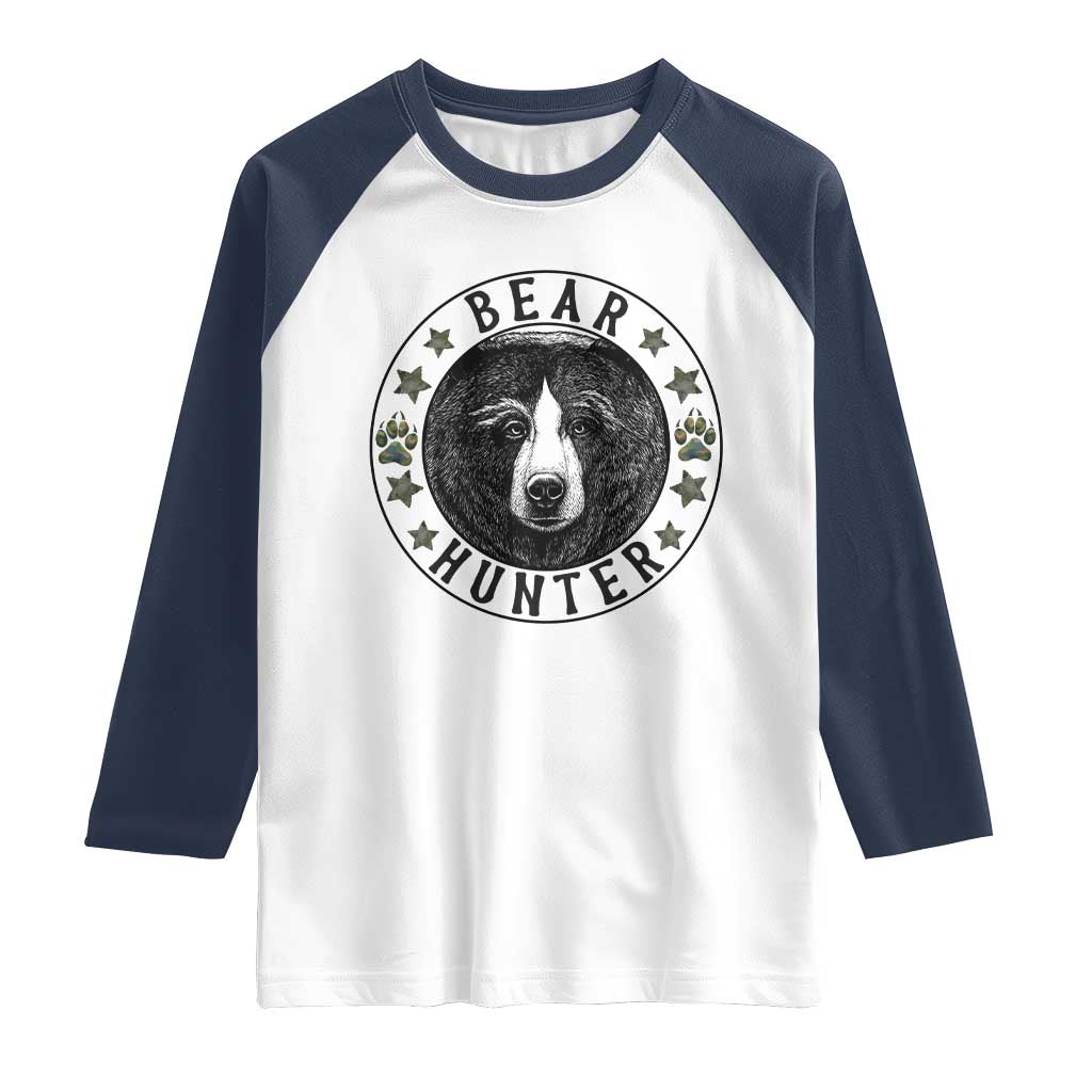 Bear Hunter Raglan Shirt Funny Hunting Season Gift - Wonder Print Shop
