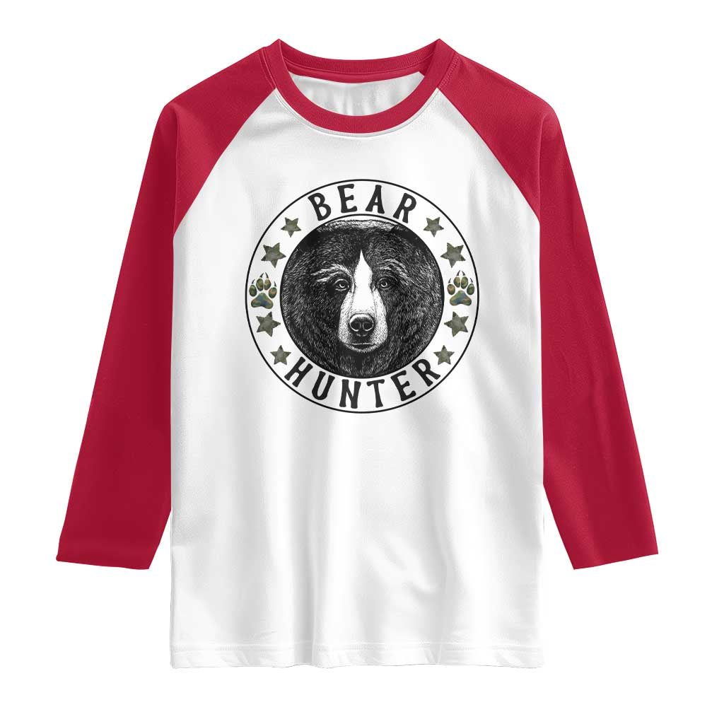 Bear Hunter Raglan Shirt Funny Hunting Season Gift - Wonder Print Shop
