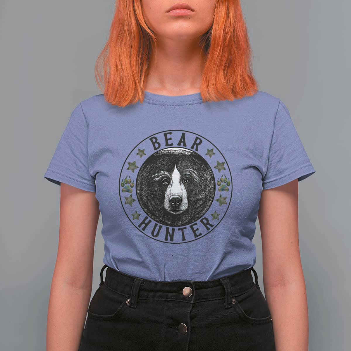 Bear Hunter T Shirt For Women Funny Hunting Season Gift - Wonder Print Shop