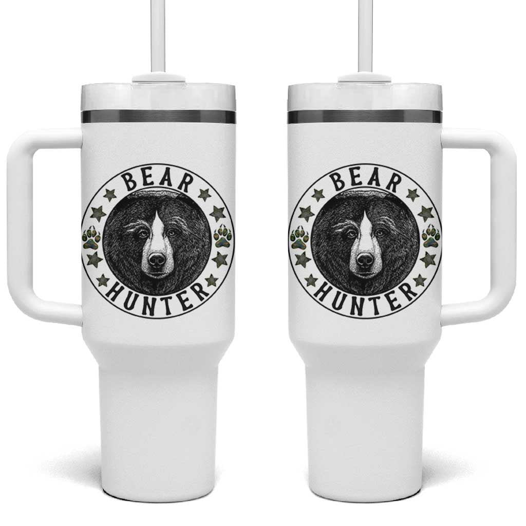 Bear Hunter Tumbler With Handle Funny Hunting Season Gift - Wonder Print Shop