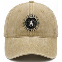 Bear Hunter Washed Cotton Baseball Cap Funny Hunting Season Gift