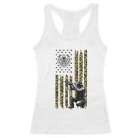 Bear Hunting Racerback Tank Top Camo American Flag Hunter Gift - Wonder Print Shop
