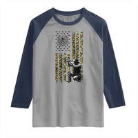 Bear Hunting Raglan Shirt Camo American Flag Hunter Gift - Wonder Print Shop