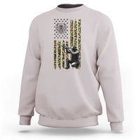 Bear Hunting Sweatshirt Camo American Flag Hunter Gift - Wonder Print Shop