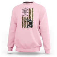 Bear Hunting Sweatshirt Camo American Flag Hunter Gift - Wonder Print Shop