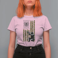 Bear Hunting T Shirt For Women Camo American Flag Hunter Gift - Wonder Print Shop