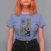 Bear Hunting T Shirt For Women Camo American Flag Hunter Gift - Wonder Print Shop