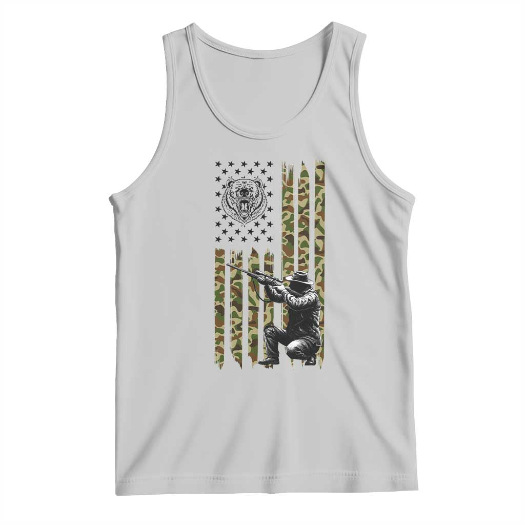 Bear Hunting Tank Top Camo American Flag Hunter Gift - Wonder Print Shop