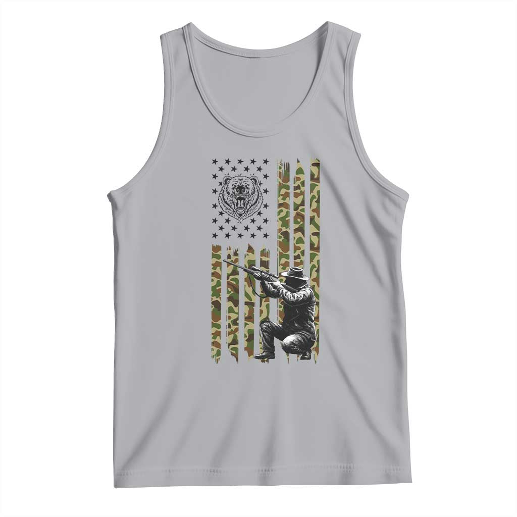 Bear Hunting Tank Top Camo American Flag Hunter Gift - Wonder Print Shop