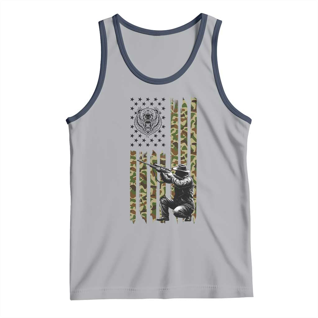 Bear Hunting Tank Top Camo American Flag Hunter Gift - Wonder Print Shop