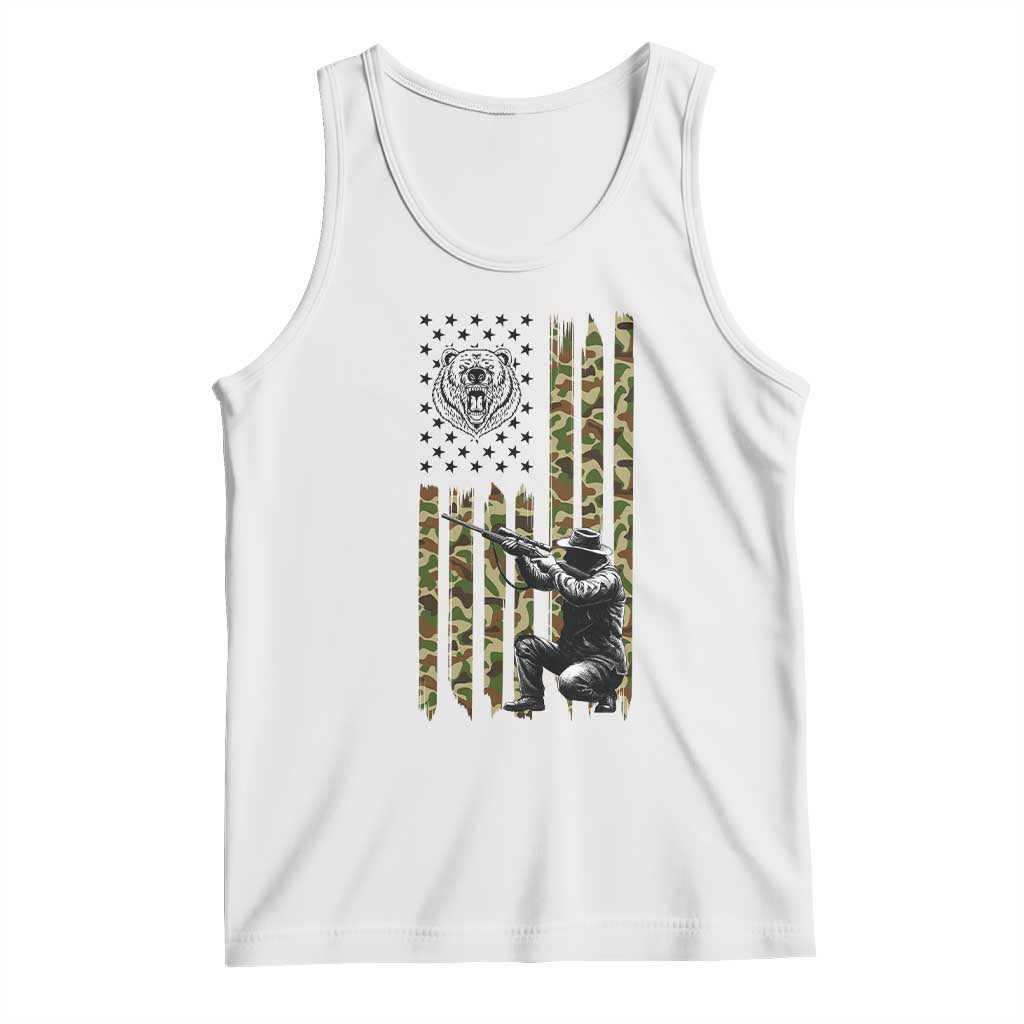 Bear Hunting Tank Top Camo American Flag Hunter Gift - Wonder Print Shop