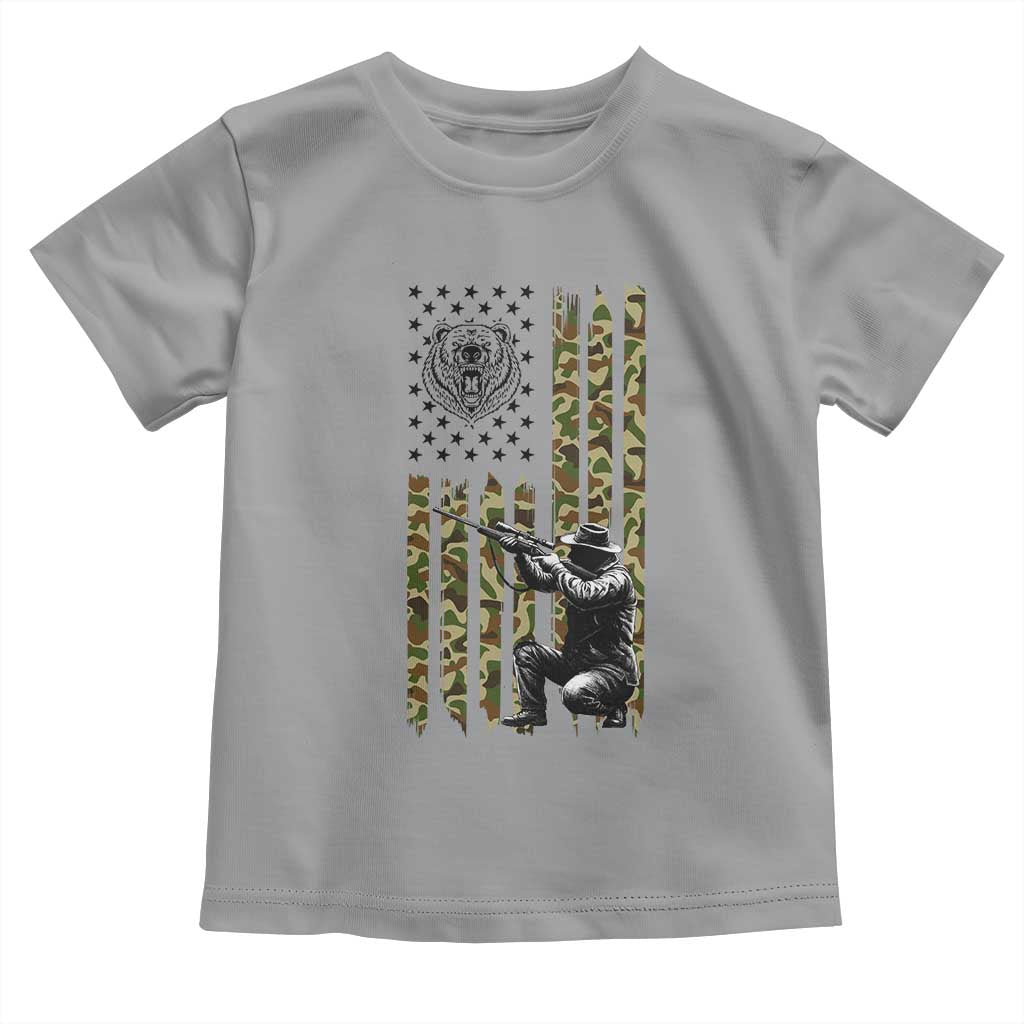Bear Hunting Toddler T Shirt Camo American Flag Hunter Gift - Wonder Print Shop