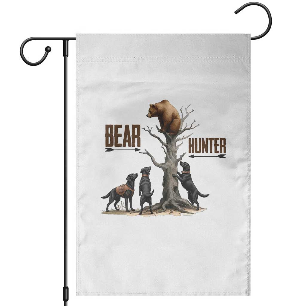 Bear Hunter Garden Flag Black Lab Retriever Funny Hunting Gift - Wonder Print Shop