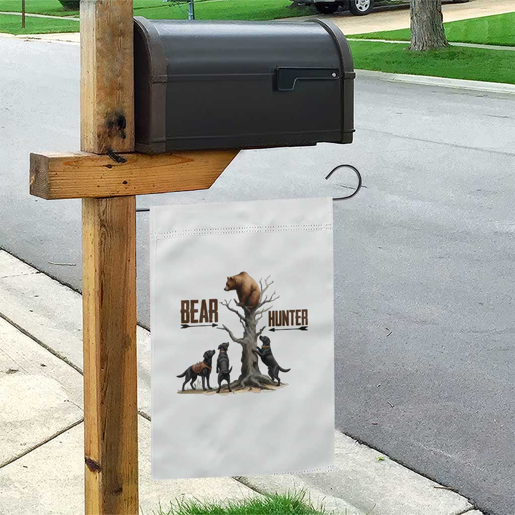 Bear Hunter Garden Flag Black Lab Retriever Funny Hunting Gift - Wonder Print Shop