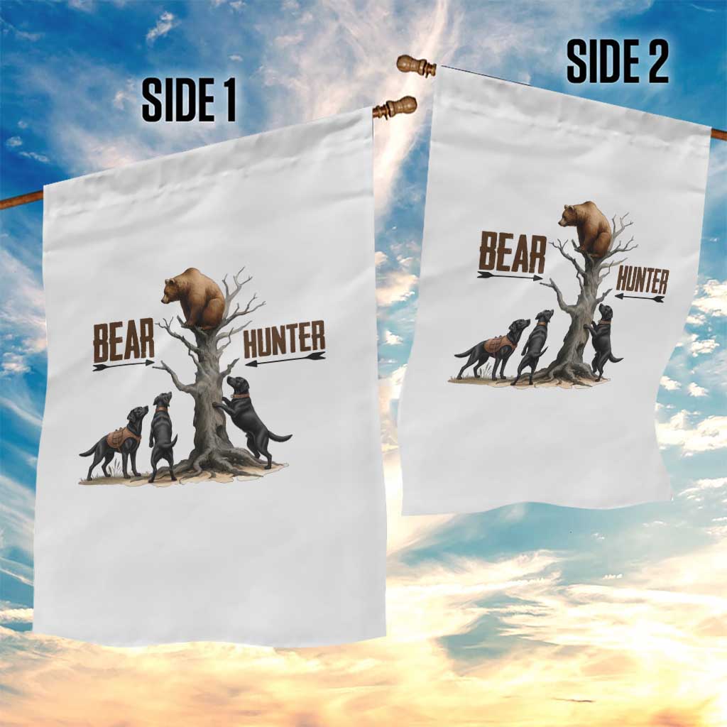 Bear Hunter Garden Flag Black Lab Retriever Funny Hunting Gift - Wonder Print Shop