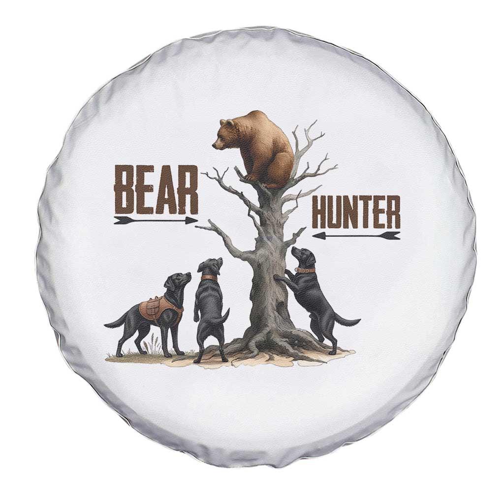 Bear Hunter Spare Tire Cover Black Lab Retriever Funny Hunting Gift - Wonder Print Shop
