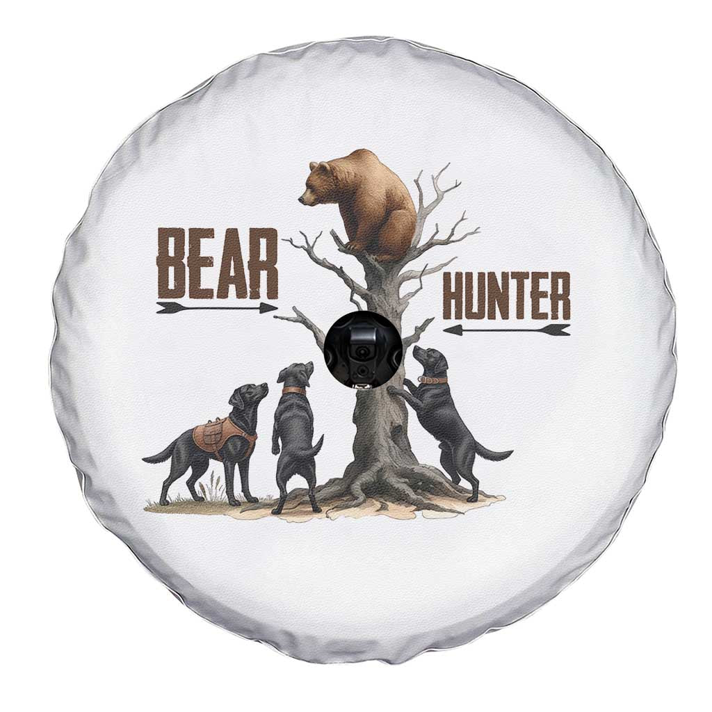 Bear Hunter Spare Tire Cover Black Lab Retriever Funny Hunting Gift - Wonder Print Shop