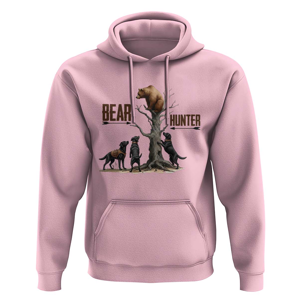Bear Hunter Hoodie Black Lab Retriever Funny Hunting Gift - Wonder Print Shop