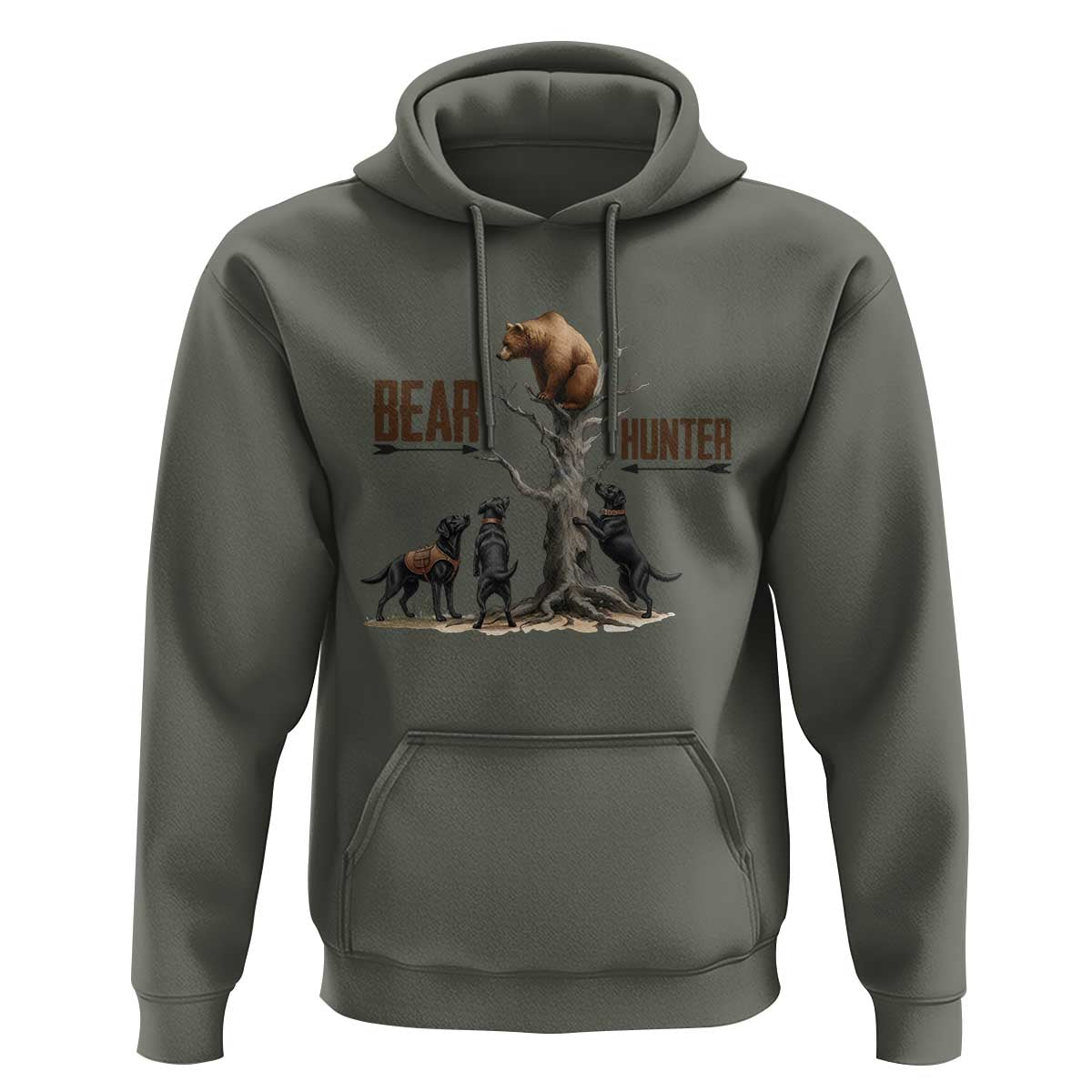 Bear Hunter Hoodie Black Lab Retriever Funny Hunting Gift - Wonder Print Shop
