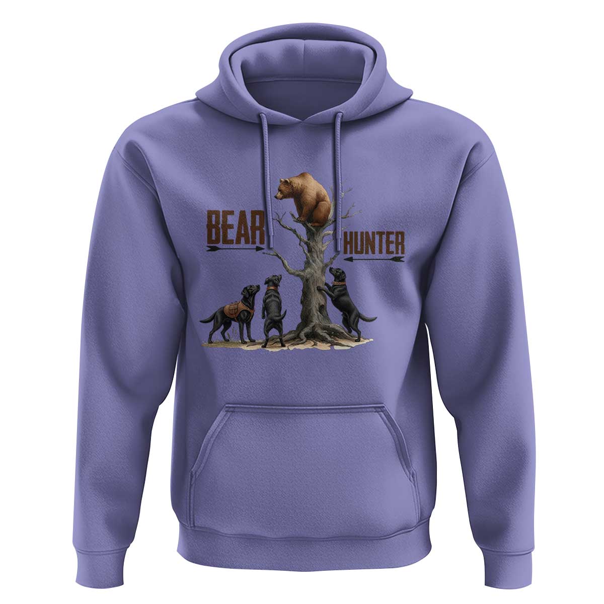 Bear Hunter Hoodie Black Lab Retriever Funny Hunting Gift - Wonder Print Shop