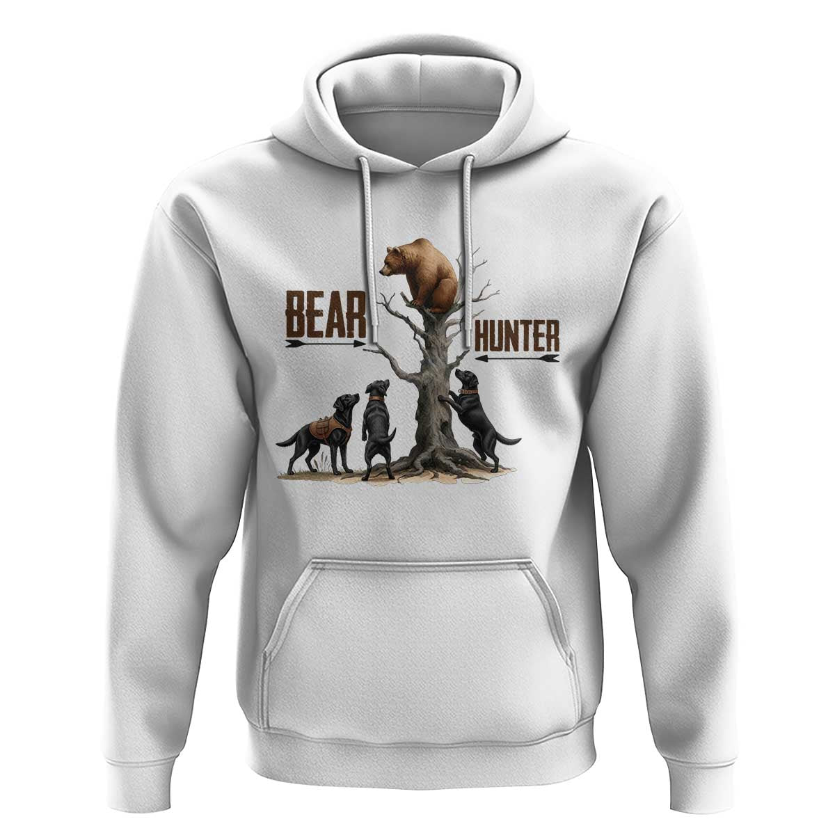 Bear Hunter Hoodie Black Lab Retriever Funny Hunting Gift - Wonder Print Shop