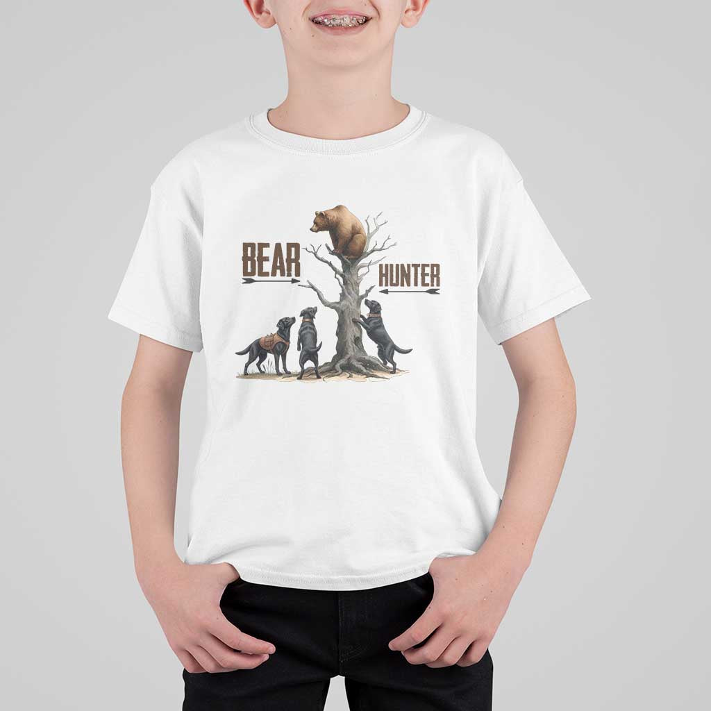 Bear Hunter T Shirt For Kid Black Lab Retriever Funny Hunting Gift - Wonder Print Shop