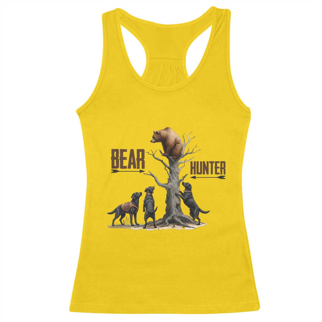 Bear Hunter Racerback Tank Top Black Lab Retriever Funny Hunting Gift - Wonder Print Shop