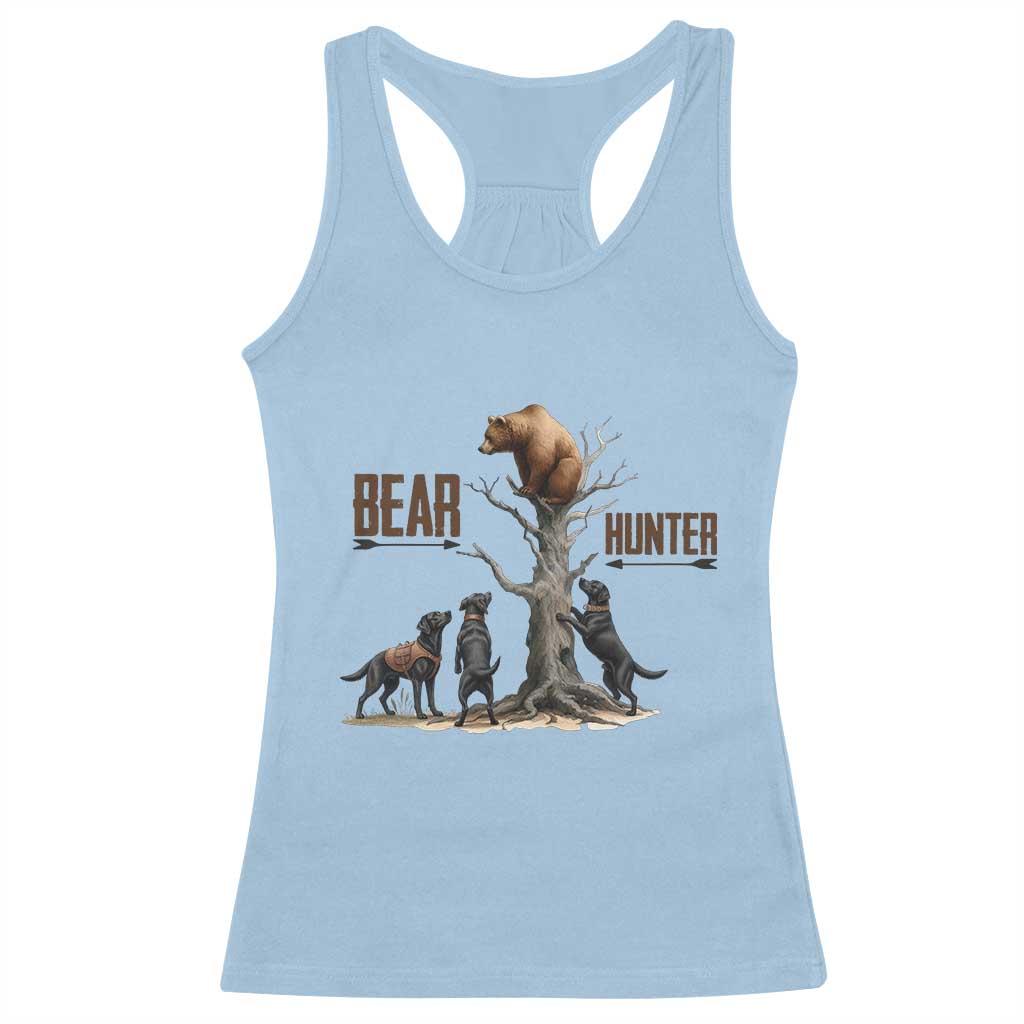 Bear Hunter Racerback Tank Top Black Lab Retriever Funny Hunting Gift - Wonder Print Shop