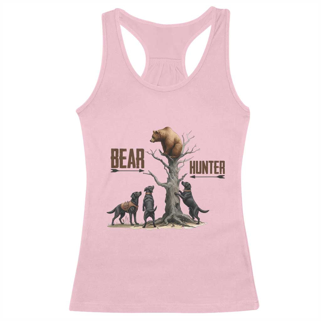 Bear Hunter Racerback Tank Top Black Lab Retriever Funny Hunting Gift - Wonder Print Shop