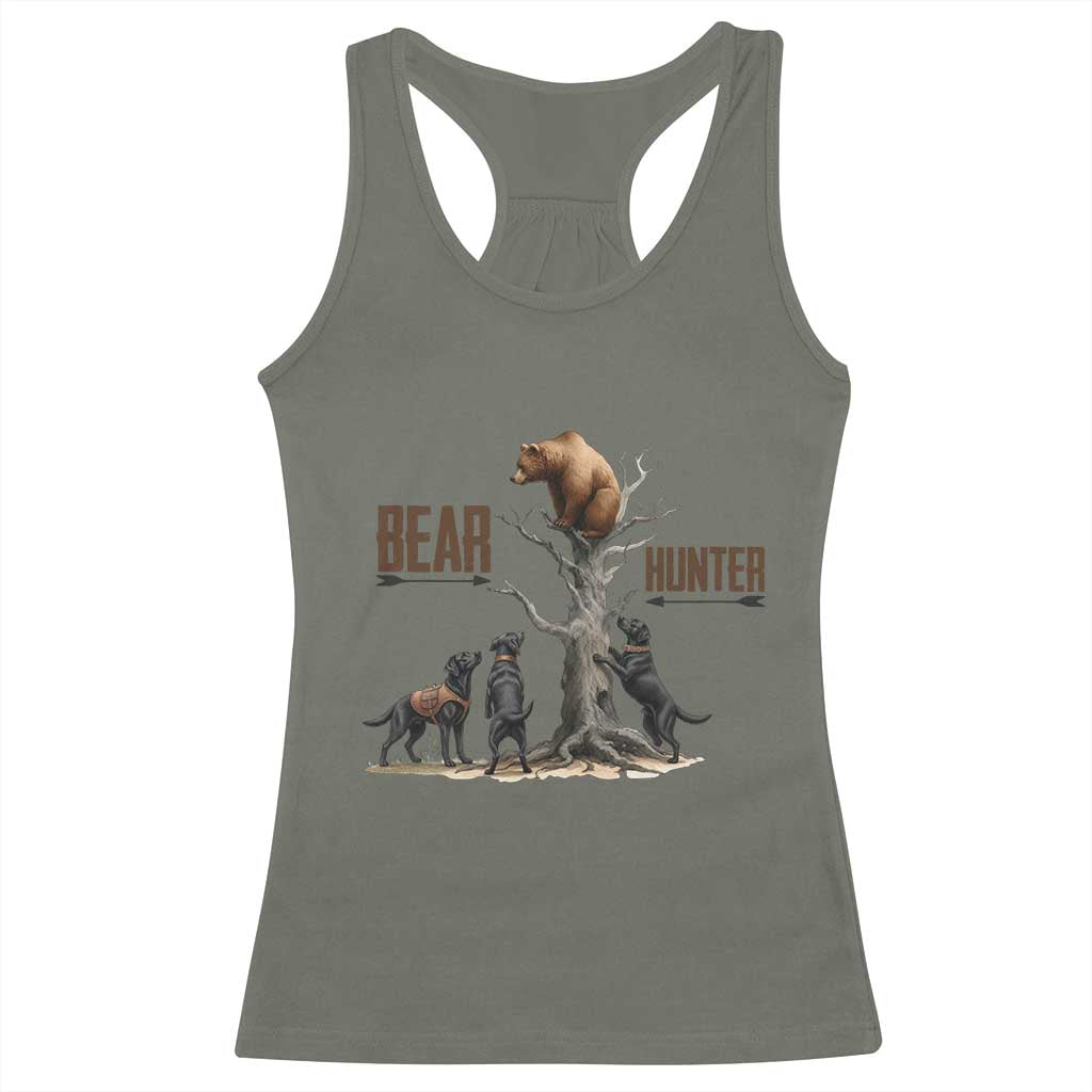 Bear Hunter Racerback Tank Top Black Lab Retriever Funny Hunting Gift - Wonder Print Shop