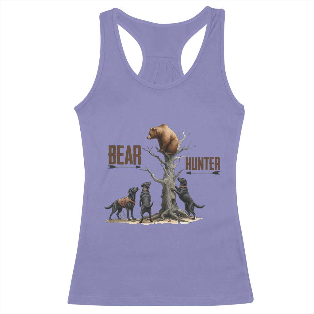 Bear Hunter Racerback Tank Top Black Lab Retriever Funny Hunting Gift - Wonder Print Shop