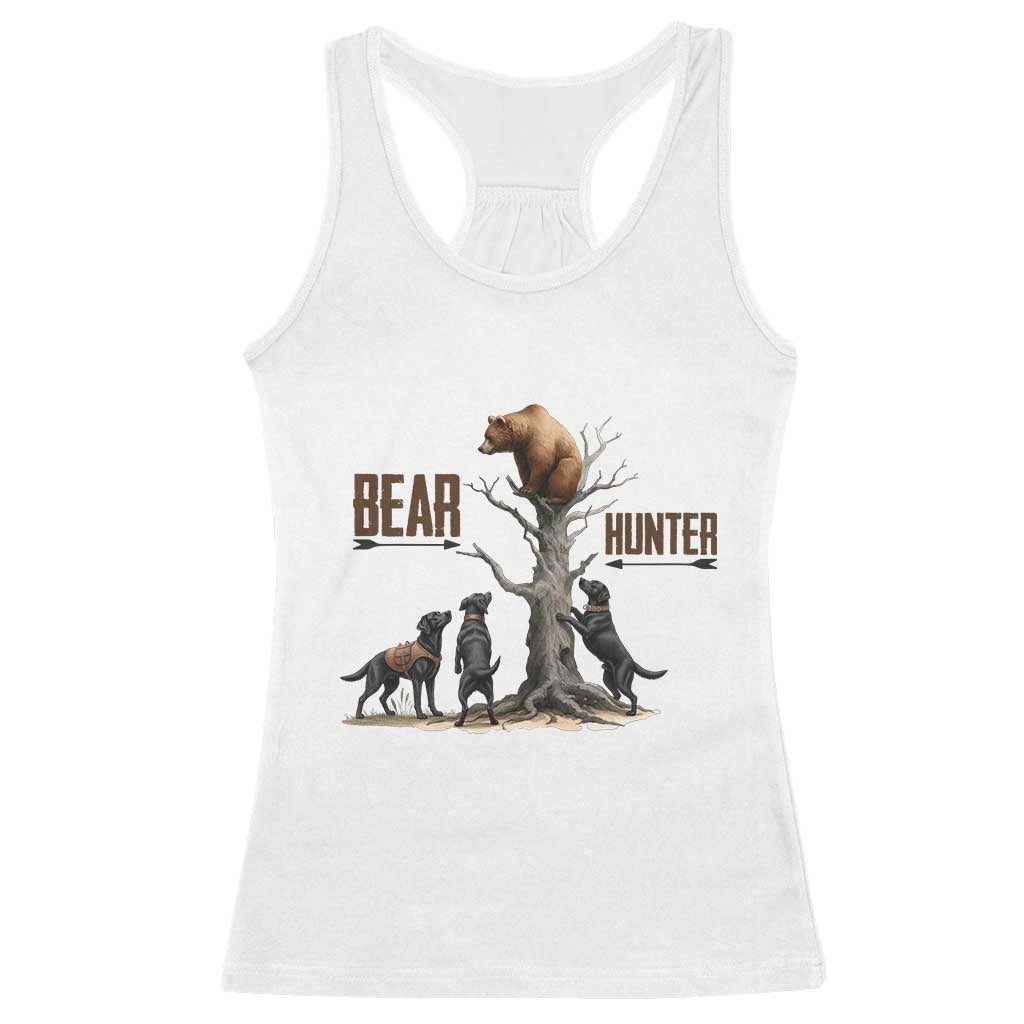 Bear Hunter Racerback Tank Top Black Lab Retriever Funny Hunting Gift - Wonder Print Shop