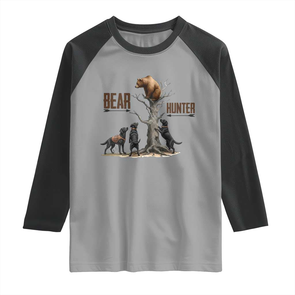 Bear Hunter Raglan Shirt Black Lab Retriever Funny Hunting Gift - Wonder Print Shop