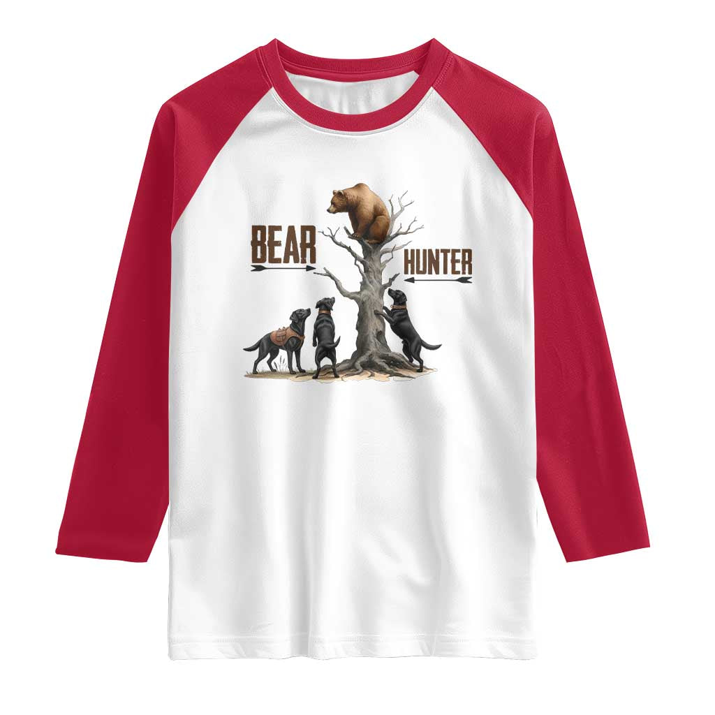 Bear Hunter Raglan Shirt Black Lab Retriever Funny Hunting Gift - Wonder Print Shop