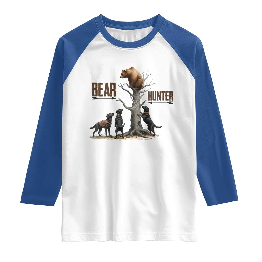 Bear Hunter Raglan Shirt Black Lab Retriever Funny Hunting Gift - Wonder Print Shop