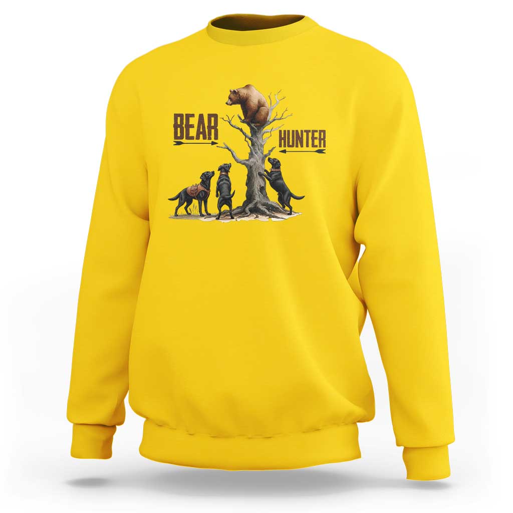 Bear Hunter Sweatshirt Black Lab Retriever Funny Hunting Gift - Wonder Print Shop
