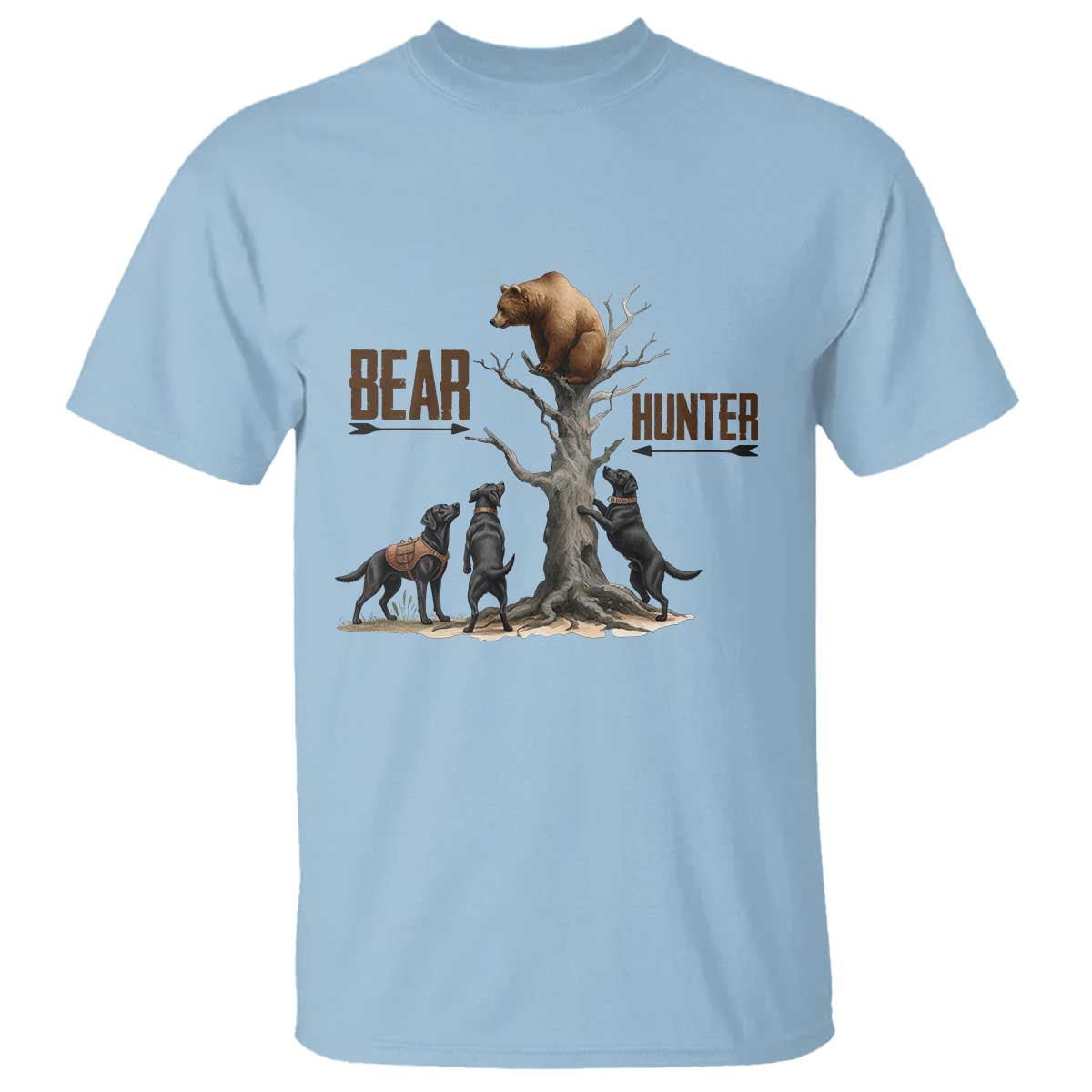Bear Hunter T Shirt Black Lab Retriever Funny Hunting Gift - Wonder Print Shop