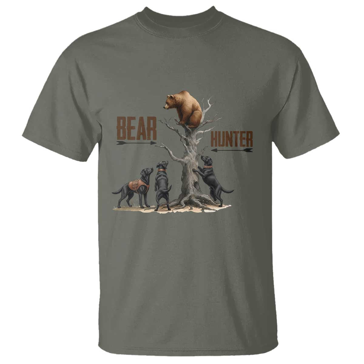 Bear Hunter T Shirt Black Lab Retriever Funny Hunting Gift - Wonder Print Shop
