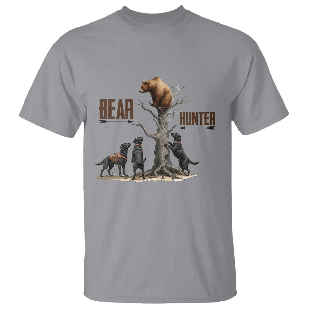 Bear Hunter T Shirt Black Lab Retriever Funny Hunting Gift - Wonder Print Shop