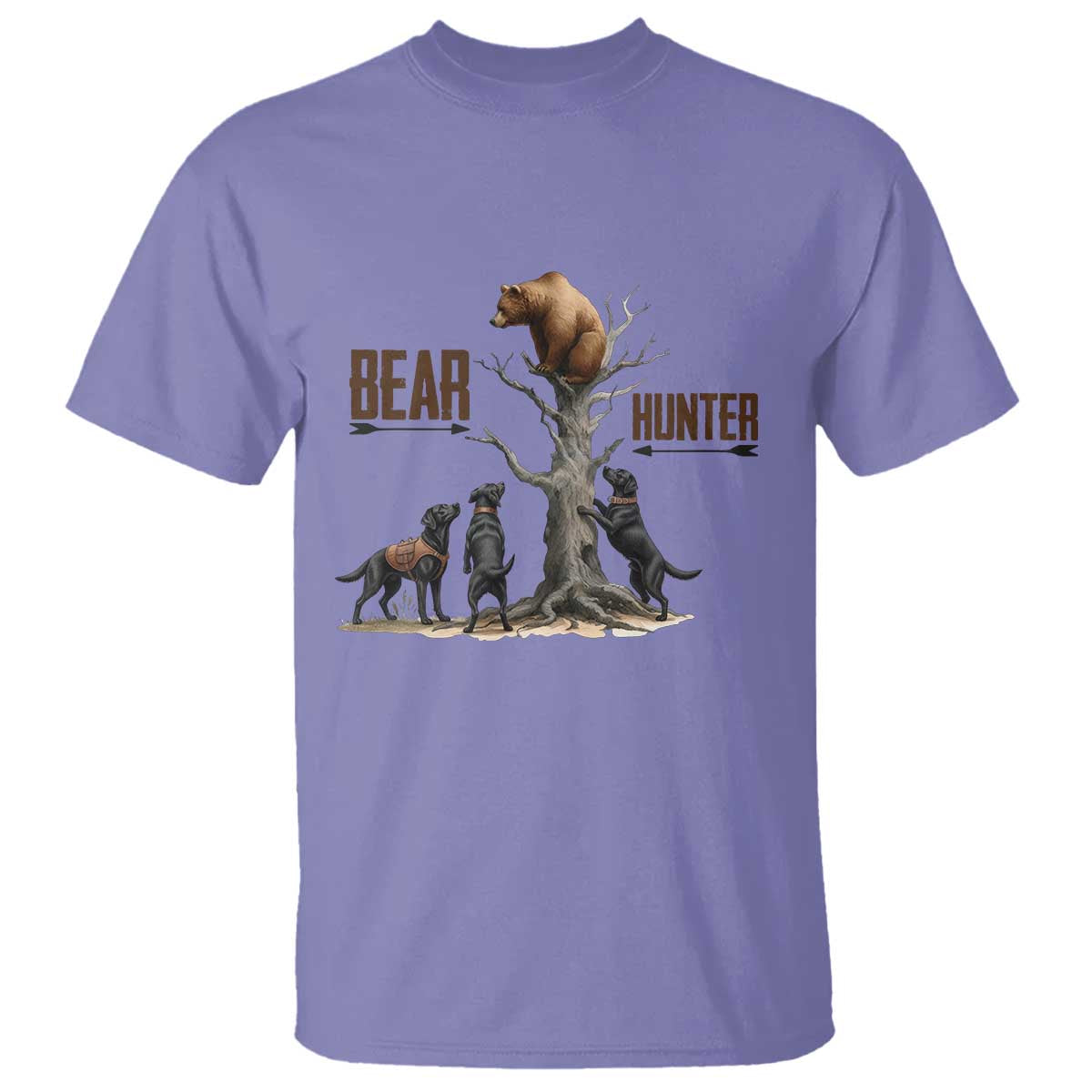 Bear Hunter T Shirt Black Lab Retriever Funny Hunting Gift - Wonder Print Shop